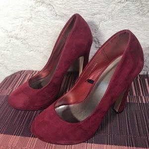 Maroon Velvet Heels